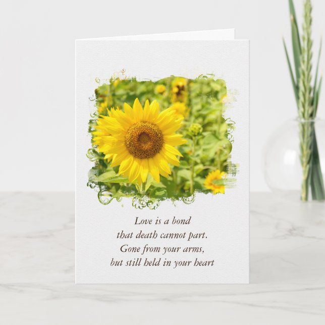 Carte Sympathie du tournesol jaune (Devant)