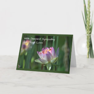 Carte Sympathie en fleurs de lotus rose