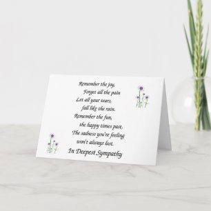 CARTE SYMPATHIE EN VOTRE TEMPS DE PERTE-SOUVENIRS AU CHÉ