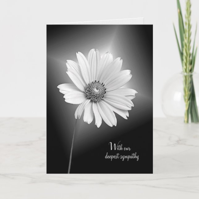 Carte sympathie fleur cosmos blanc (Devant)