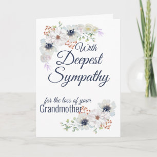 Carte Sympathie Florale Aquarelle Grand-mère