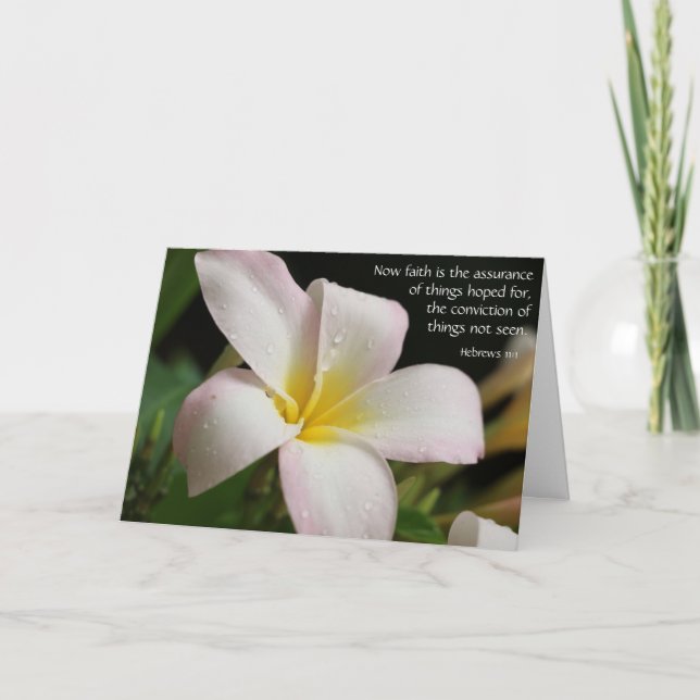 Carte Sympathie florale avec verset (hébreux) sur l'espé (Devant)