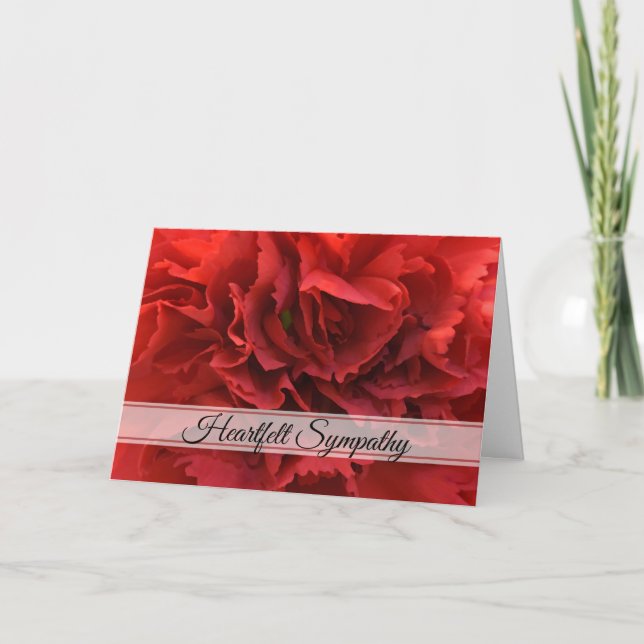 Carte Sympathie florale de la carnation rouge (Devant)
