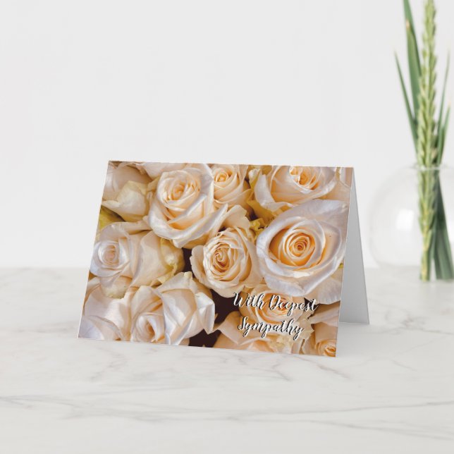 Carte Sympathie florale des Roses blanches élégantes (Devant)