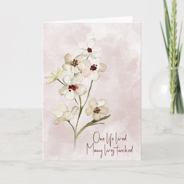 Carte Sympathie florale rose (Devant)