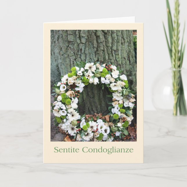 Carte Sympathie italienne Sentite Condoglianze (Devant)
