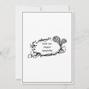 Carte Sympathie la plus profonde Noir Flore Défilement S
