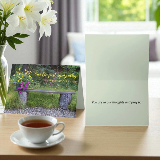 Carte Sympathie la plus profonde Pittoresque Floral Rust (Floral greeting card cover and inside template text)