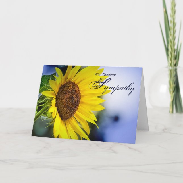 Carte Sympathie la plus profonde (tournesol) (Devant)