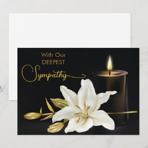 Carte Sympathie Lily Floral Black Gold