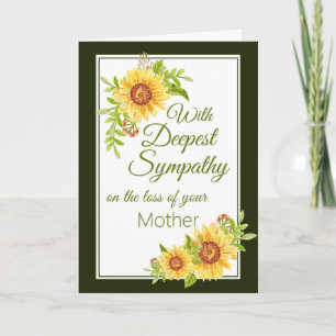 Carte Sympathie Mère Florale Jaune Tournesol
