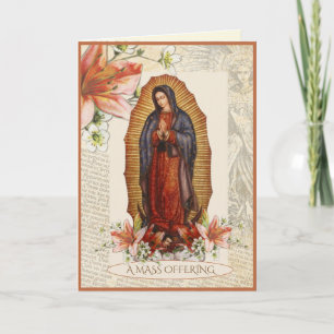 Carte Sympathie Messe catholique Offrir Guadalupe Mary