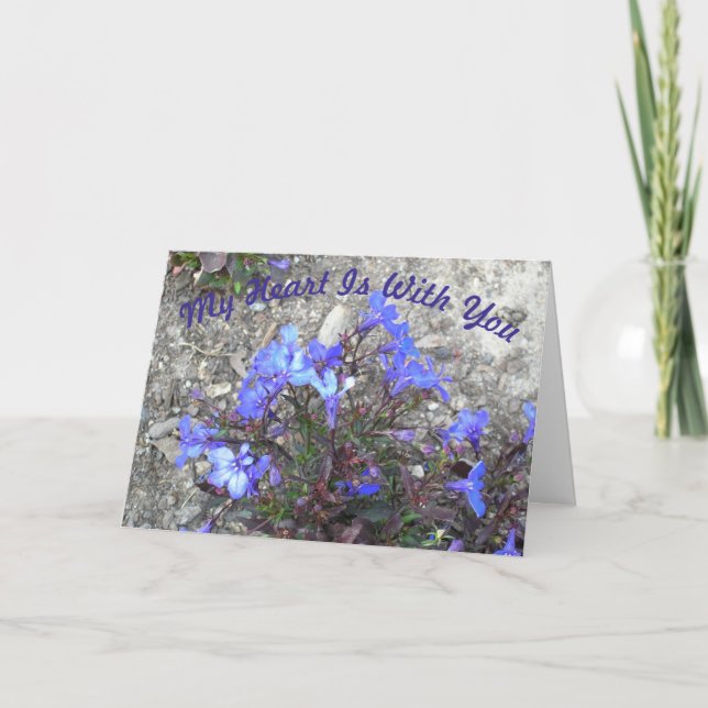 Carte Sympathie - Mon Coeur Est Avec Vous (Devant)