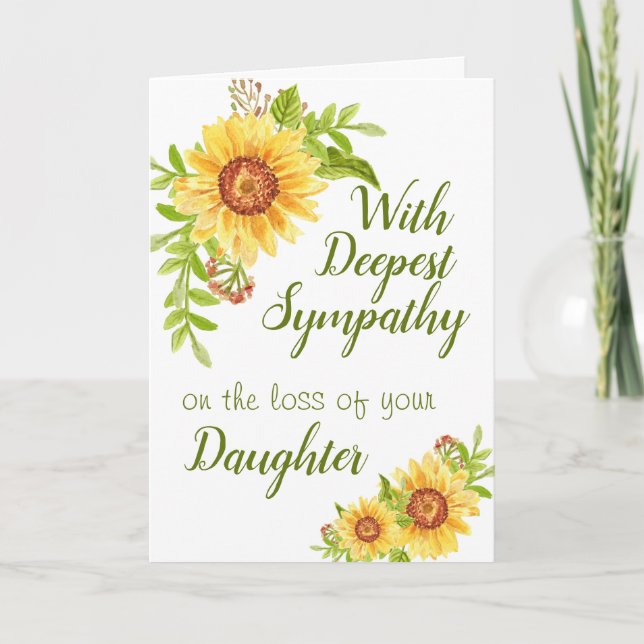 Carte Sympathie personnalisée Fleur de tournesol fille (Devant)