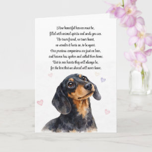 Carte Sympathie Perte de Chien Dachshund Poème Spirituel