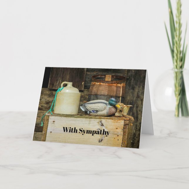 Carte Sympathie photo rustique Jug Duck Decoy (Devant)