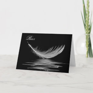 Carte Sympathie Plume Blanche Reflet d'Eau