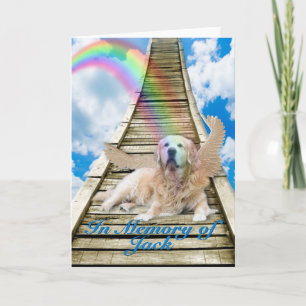 Carte Sympathie - pont en arc-en-ciel - golden retriever