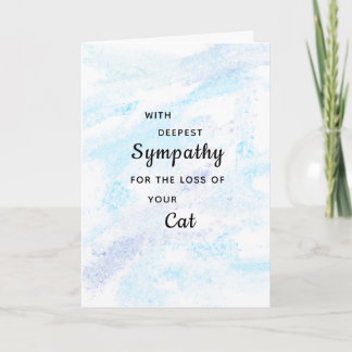 Carte Sympathie pour chat animal Condoléances Peint Salu