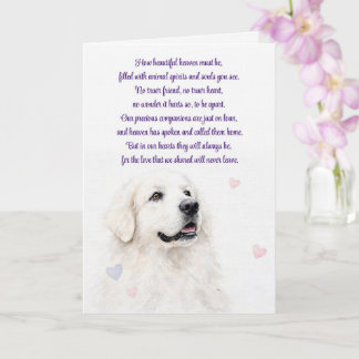 Carte Sympathie pour chien Grands Pyrenees Perte Spiritu