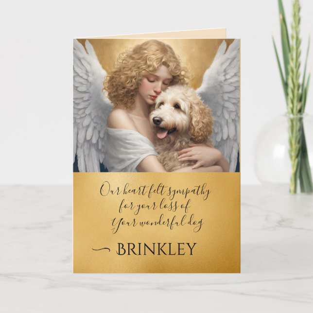 Carte Sympathie pour Goldendoodle Angel Art perdu (Devant)