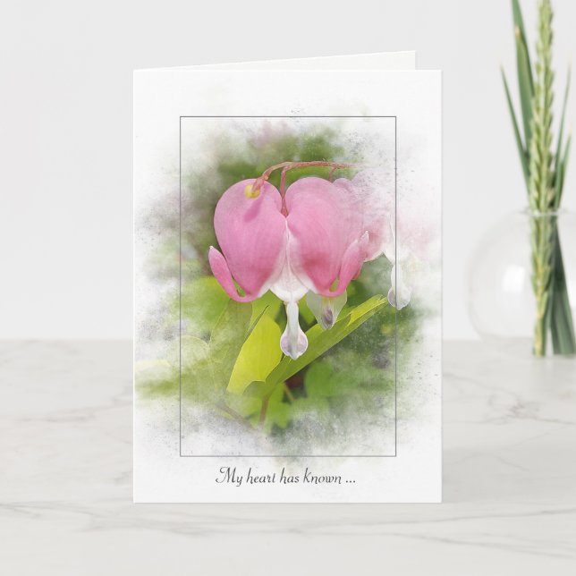 Carte sympathie pour la fleur du coeur saignante (Devant)