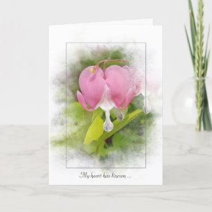 Carte sympathie pour la fleur du coeur saignante