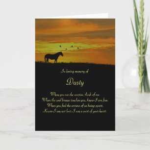 Carte Sympathie pour la mémoire du cheval