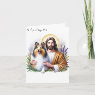 Carte Sympathie pour la perte de chien-Jésus avec la car