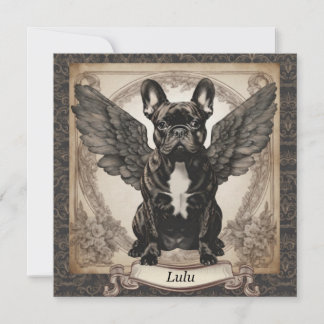 Carte Sympathie pour la perte de French Bulldog Vintage 