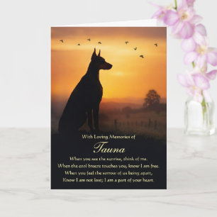 Carte Sympathie pour la perte d'un Doberman Pinscher