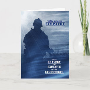 Carte Sympathie pour la perte d'une couleur bleue de sol