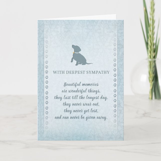 Carte Sympathie pour petit chien Beaux souvenirs (Devant)