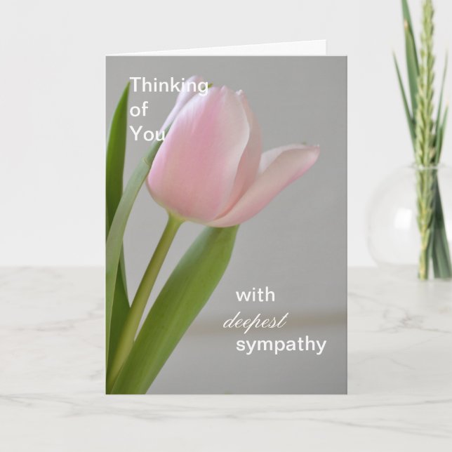 Carte Sympathie profonde de la Tulipe rose (Devant)
