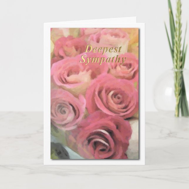 Carte Sympathie profonde Roses roses roses roses (Devant)