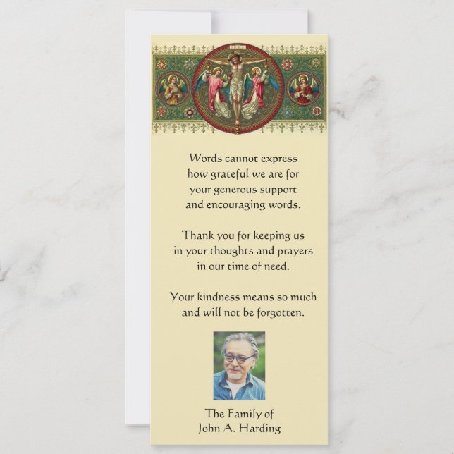Carte Sympathie religieuse catholique funéraire Merci (Devant)