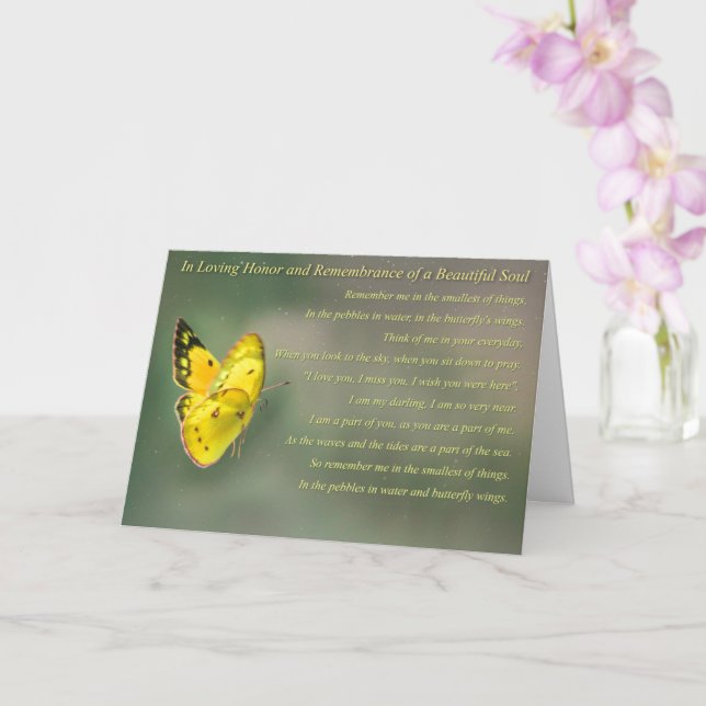 Carte Sympathie Souvenir papillon Spirituel (Orchidée)