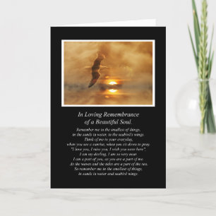 Carte Sympathie spirituelle Poème avec la mer et les ois