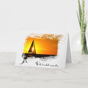 Carte Sympathie Sunset Sailboat
