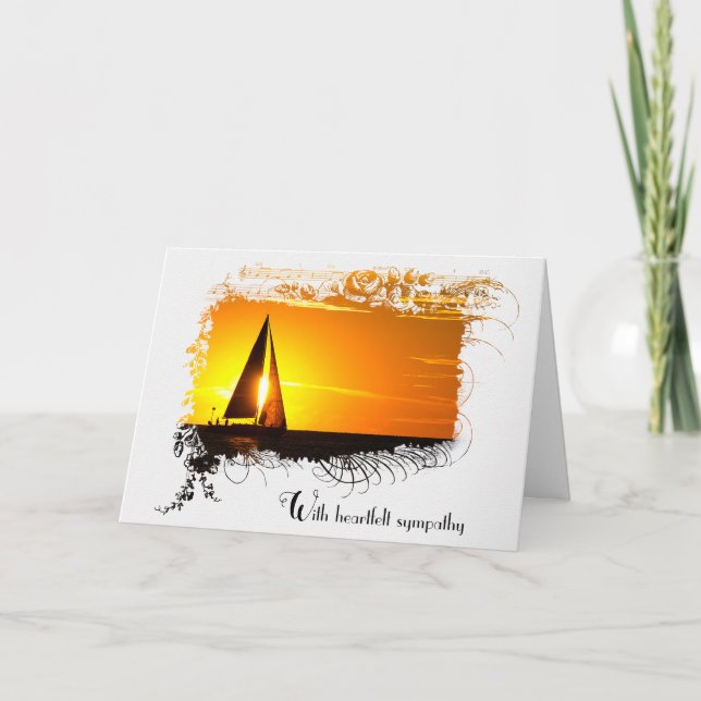 Carte Sympathie Sunset Sailboat (Devant)