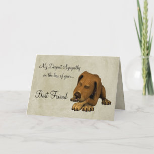 Carte Sympathie sur la perte de chien-animal/avec poème