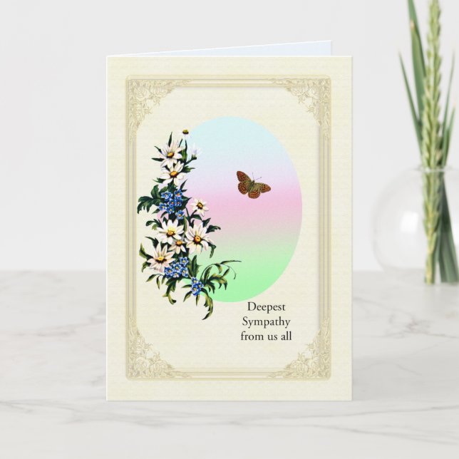 Carte Sympathie sur la perte de nous tous, Fleurs (Devant)