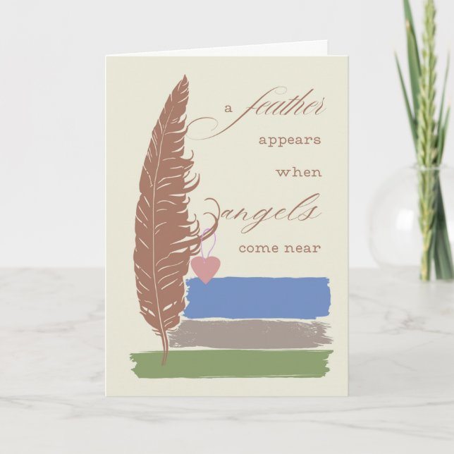 Carte Sympathie une plume apparaît quand Angels Psaume 9 (Devant)