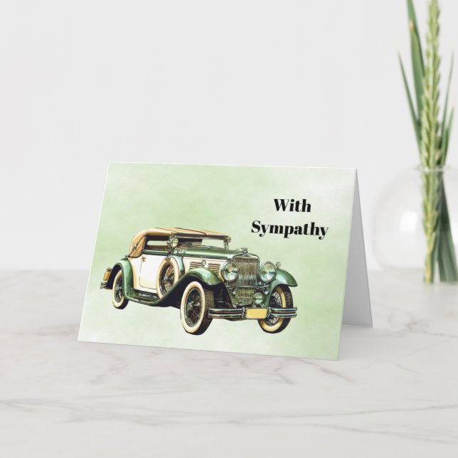 Carte Sympathie vintage à l'aquarelle verte (Devant)