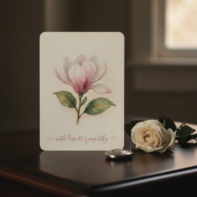 Carte Sympathique Magnolia Aquarelle (Créateur téléchargé)