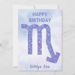 Carte Sympathique Scorpio Sign Custom Purple Joyeux Anni