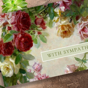 Carte Sympathy Antique Roses Désolé Pour Votre Perte