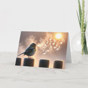 Carte Sympathy Bird Chantant Sur La Vieille Clôture