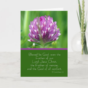 Carte Sympathy Card With Wild Red Clover