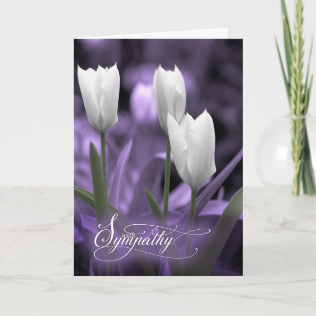 Carte Sympathy de White Tulip à Soft Lavender (Devant)